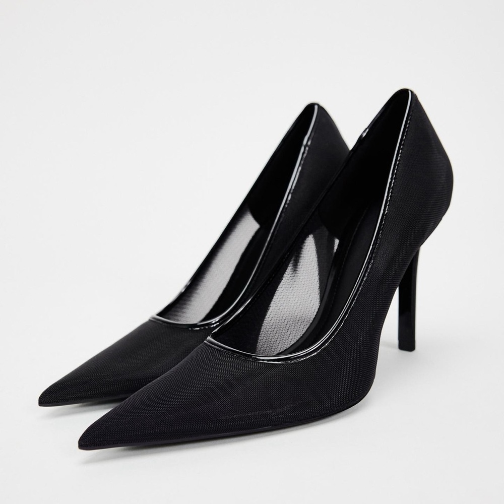 Zara heel mesh shoe